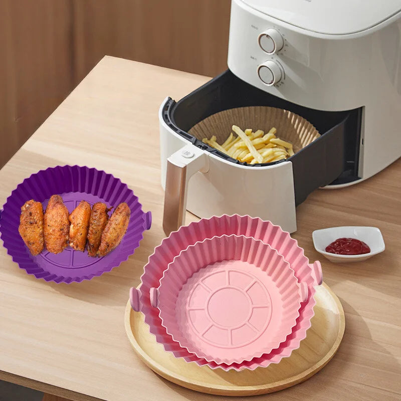 Kit Formas de Silicone Para Forno e Air Fryer - 6 Unidades Resistentes e Variados Tamanhos