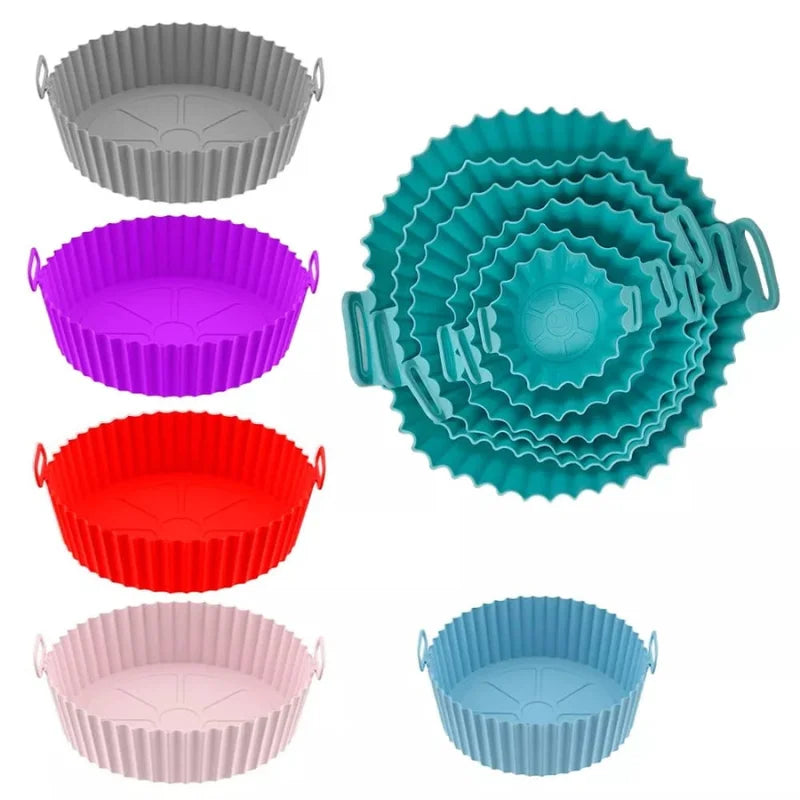 Kit Formas de Silicone Para Forno e Air Fryer - 6 Unidades Resistentes e Variados Tamanhos