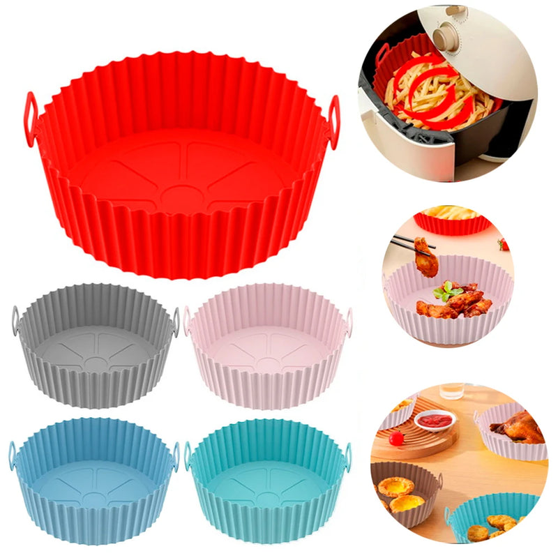 Kit Formas de Silicone Para Forno e Air Fryer - 6 Unidades Resistentes e Variados Tamanhos