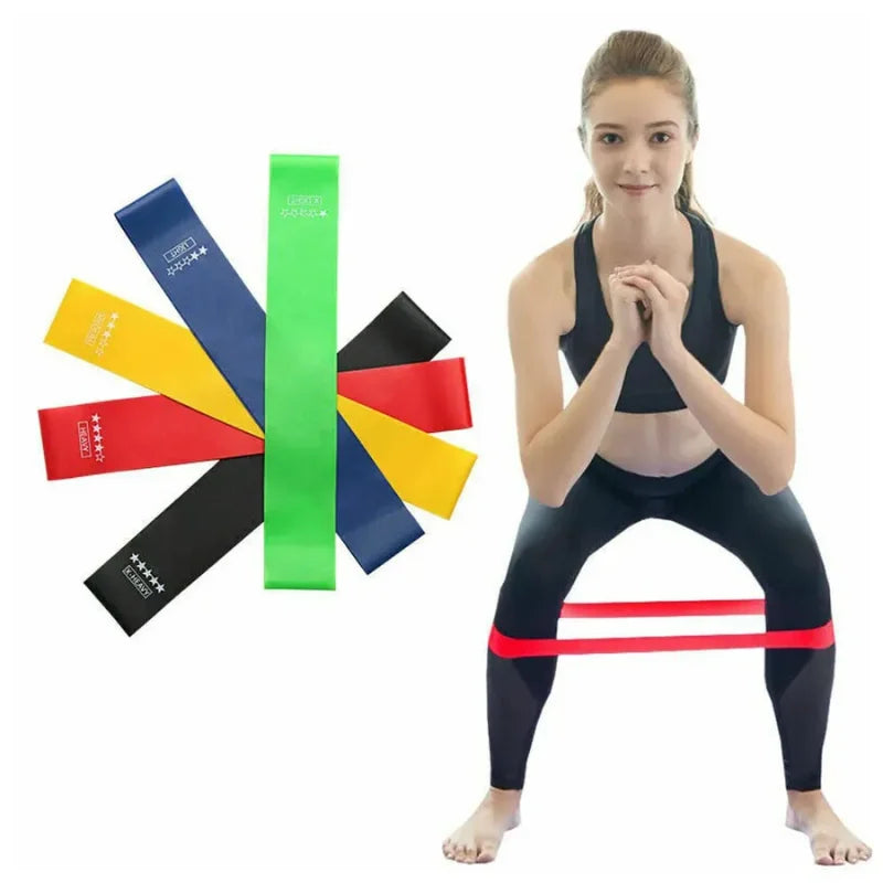 Kit c/ 5 Faixas Elásticas Para Exercícios - Ideal p/ Yoga, Pilates, Funcional e Alongamentos