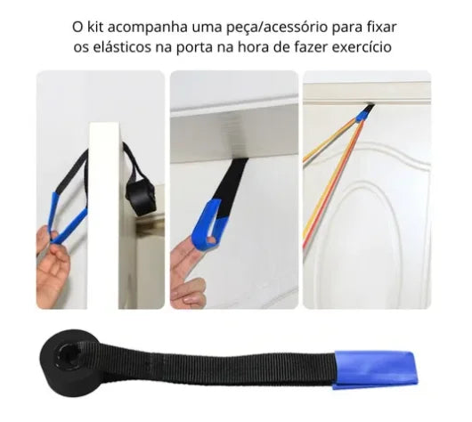 Kit Elásticos Extensores Multifuncional - 11 Peças, Completo Para Seu Treino